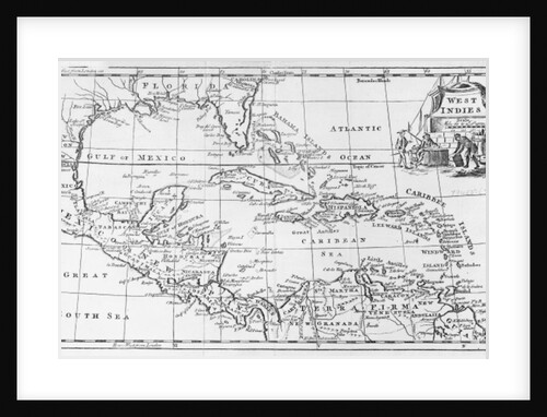 Map of the West Indies, Florida and South America by English School