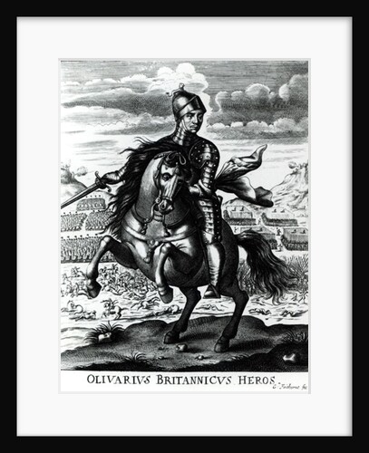 Equestrian portrait of Oliver Cromwell by English School