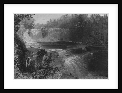 Trenton High Falls, 1838 by William Henry (after) Bartlett