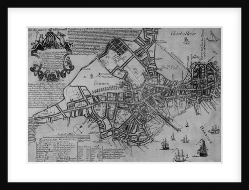 Plan of Boston, New England, 1739 by American School