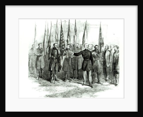 General Custer presenting captured Confederate flags in Washington on October 23rd 1864 by Alfred Rudolph Waud
