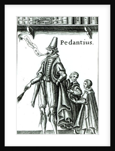 Frontispiece of 'Pedantius', comedy by Edward Forsett produced in Cambridge in 1581 by English School