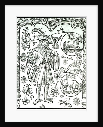 The month of April with its associated astrological sun signs of Aries and Taurus by French School