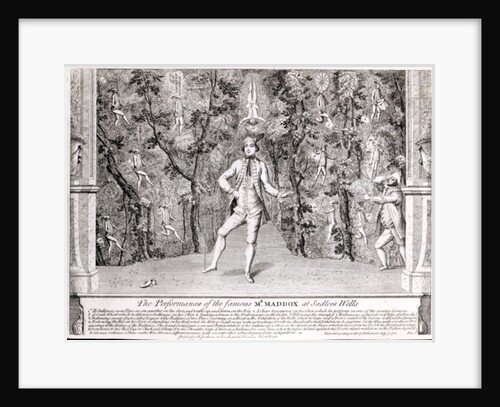 The Performances of the famous Mr. Maddox at Sadler's Wells, July 1752 by English School