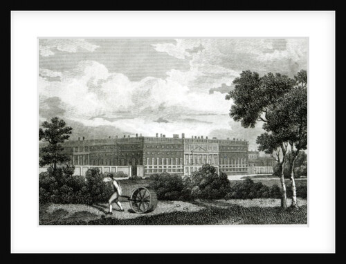 Rolling the Lawns at Hampton Court Palace, 7th March 1807 by English School