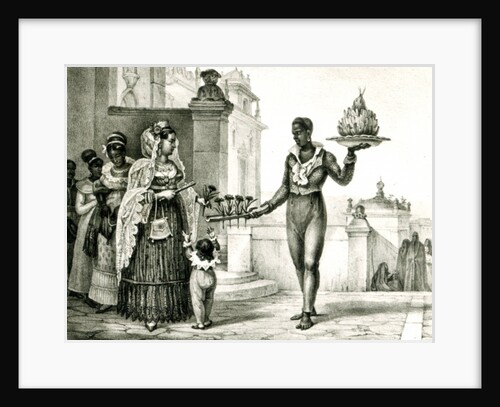 Flower seller outside a church door by Jean Baptiste Debret