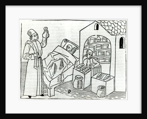 A patient with a Doctor and a Pharmacist by French School