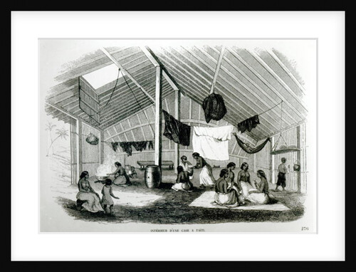 Inside a Tahitan Hut by French School