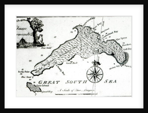 Map of South Pacific Island, 1800 by English School