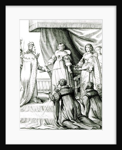 Charles I being given the sceptre and crown by French School
