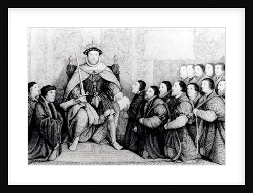 Henry VIII bestowing the charter on the Barber Surgeons by English School