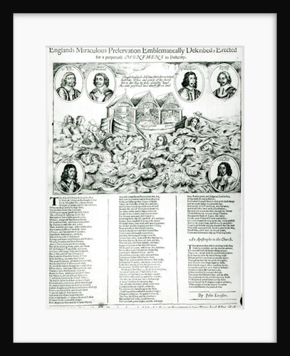 Englands Miraculous Preservation Emblematically Described, Erected for a perpetual Monument to Posterity, 1646 by English School