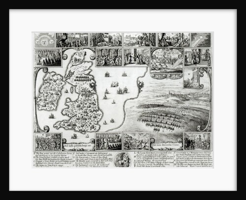Map of Civil War England and a view of Prague, 1632 by Wenceslaus Hollar