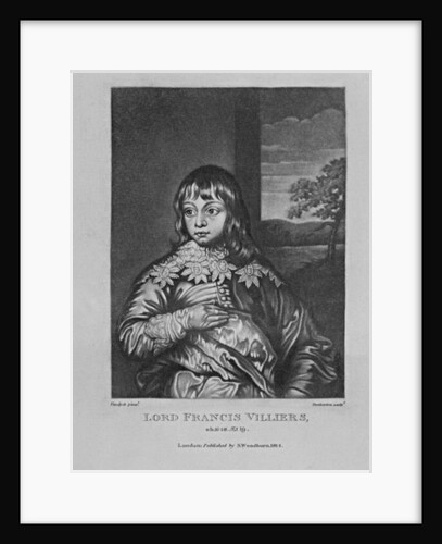 Portrait of Lord Francis Villiers. from 'Characters Illustrious in British History', by Richard Earlom and Charles Turner, 1815 by English School