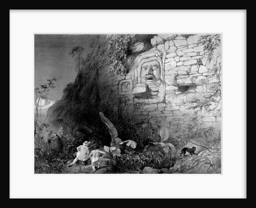 Head of Itzam Na, Izamal, Yucatan, Mexico, 1844 by Frederick Catherwood
