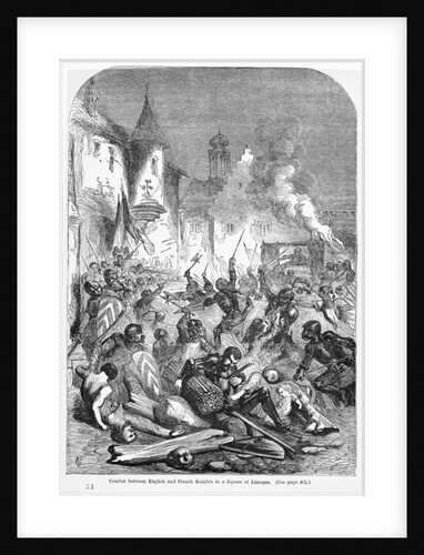 Combat between English and French Knights in a Square at Limoges by English School