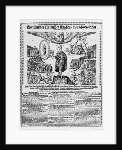 A German broadsheet depicting Gustavus Adolphus as the Champion of the Protestant Cause by School German