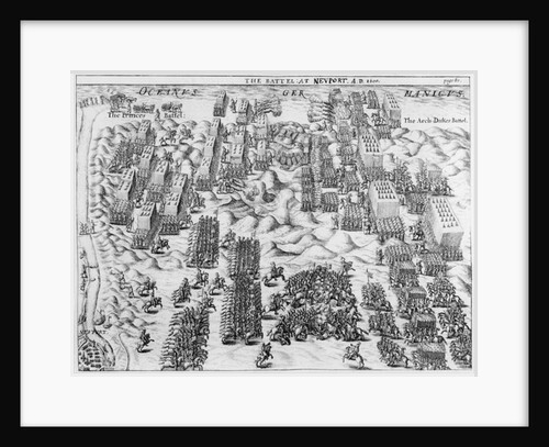Maurice defeats the Austrians at the Battle of Nieuport, 1600 by English School