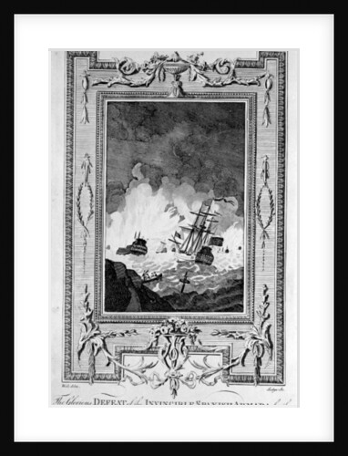 Defeat of the Spanish Armada by English School