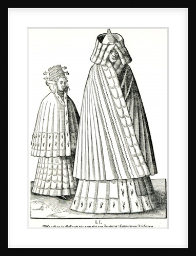 Costumes of a Livonian noblewoman and her daughter, 1577 by Hans Weigel