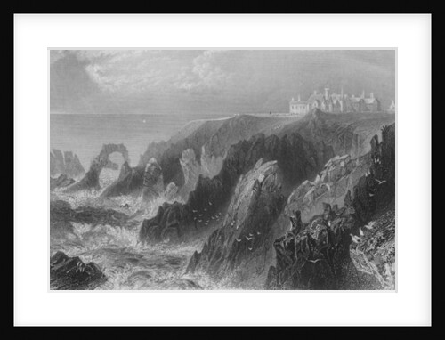 View of Slaines Castle, near Peterhead by William Henry Bartlett