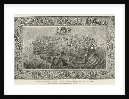 Fight between the Armada and the English fleet off the Isle of Wight, 1739 by John Pine