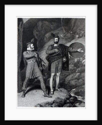 Roderick Dhu and a Clansman, 1810 by Richard Westall