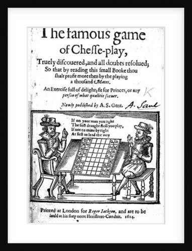 Famous Game of Chess, 1614 by English School