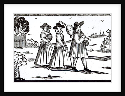 Pilgrims departing for the New World by English School