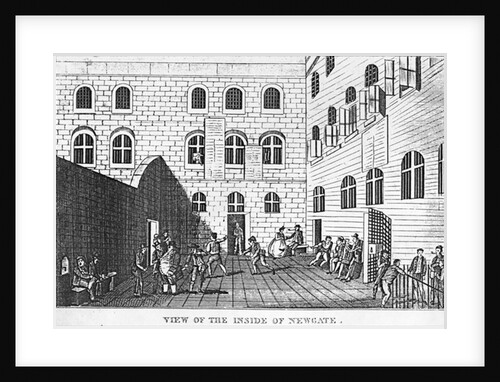 View of the Inside of Newgate, 1809 by School English