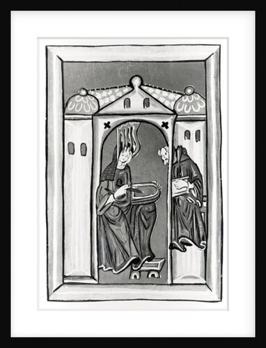 Hildegard of Bingen receiving the Light from Heaven, c.1151 by German School