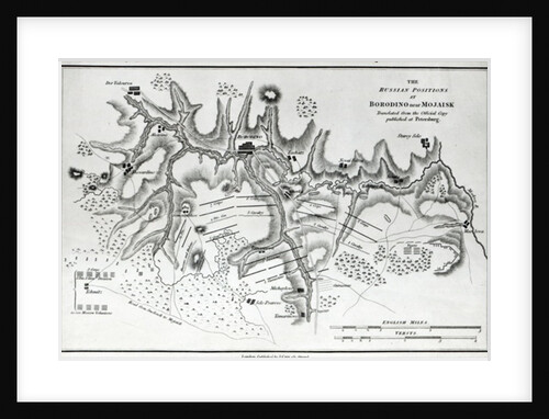 Map showing the Russian positions at the Battle of Borodino, c.1812 by English School