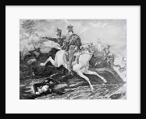 Death of Józef Poniatowski at the Battle of Leipzig, 1813 by Anonymous