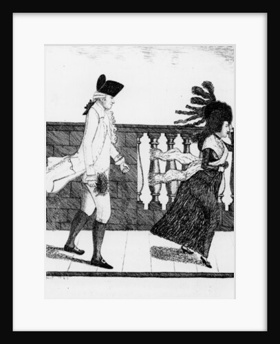 Dr James Graham going along the North Bridge in a high wind, 1785 by John Kay