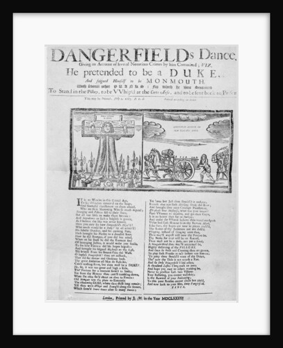 Broadside of 'Dangerfield's Dance', 1685 by English School