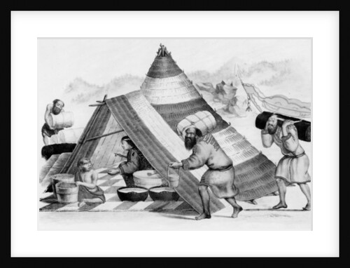 Ainu traders on the Japanese island of Jezo, 1838 by German School