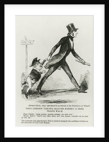 Papa Cobden taking Master Robert a free trade walk, 1845 by Richard Doyle