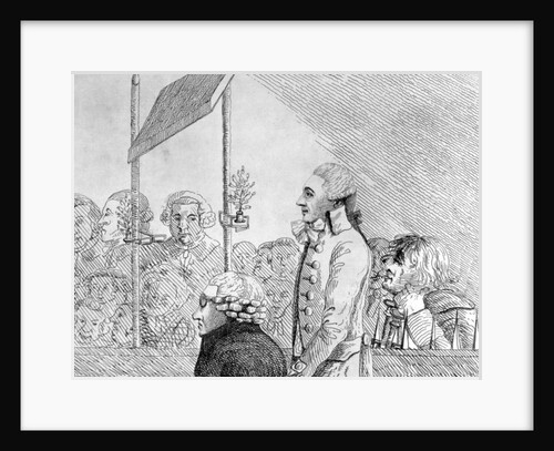 George Barrington drawn from the life during his trial at the Old Bailey on Friday September 17, 1790 by English School