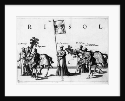 Arms of Sicily at the Funeral Procession of Emperor Charles V, 1559 by Jan van & Doetechum Lucas van& Bol Hans Doetechum the elder
