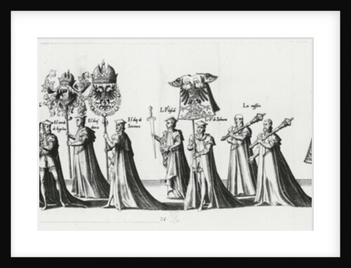 Imperial arms at the Funeral Procession of Emperor Charles V, 1559 by Jan van & Doetechum Lucas van (d.1584)& Bol Hans (1534-93) Doetechum the elder