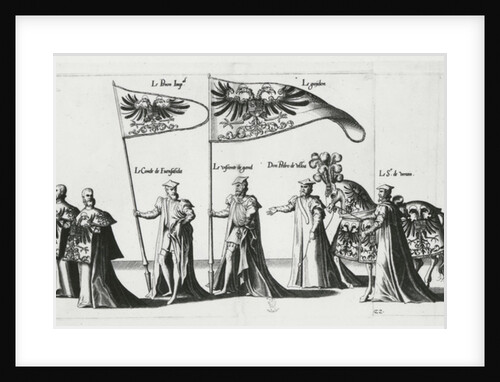 Imperial banner at the Funeral Procession of Emperor Charles V, 1559 by Jan van Doetechum the elder