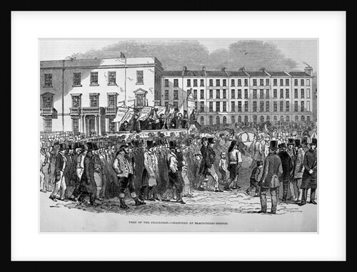 Part of the Chartist Procession sketched at Blackfriars Bridge, 10th April 1848 by English School