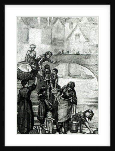 Fetching Water from the River from 'London Street Arabs' by Dorothy Tennant, 1890 by Dorothy nee Tennant Stanley