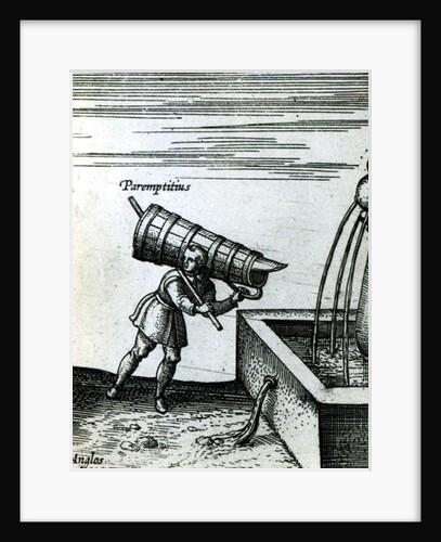 An apprentice fetching water from a fountain by Joris Hoefnagel