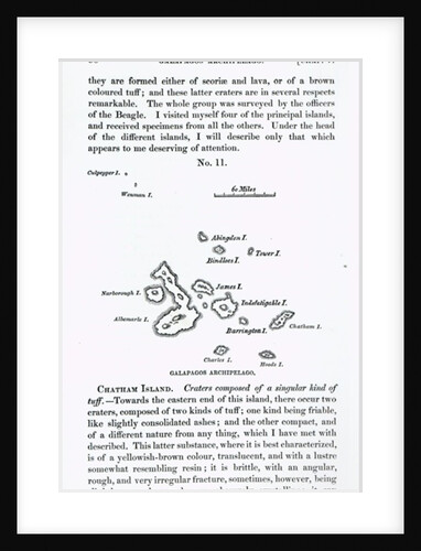 Map of the Galapagos Archipelago, 1844 by English School