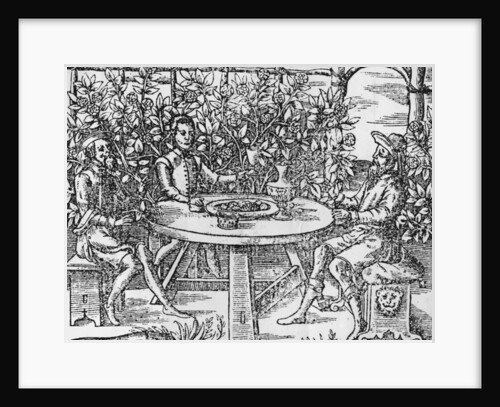 Relaxing in an arbour, 1577 by Thomas Hill