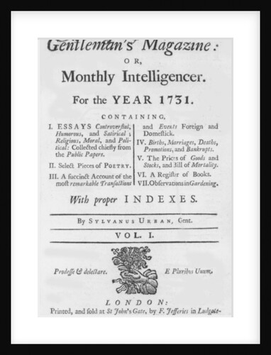 The Gentleman's Magazine, 1731 by English School