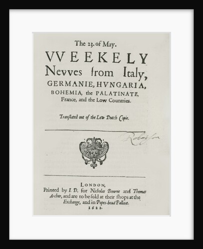 Weekly News, 1622 by English School