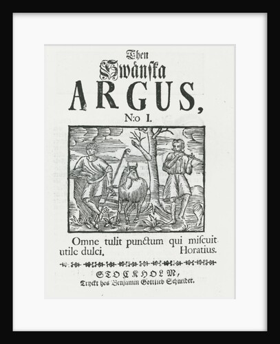 First issue 'Then Swänska Argus', 1732 by Swedish School