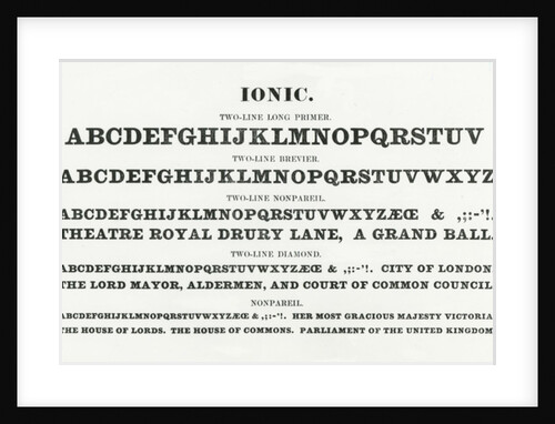 Ionic typefaces by English School